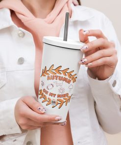 "Autumn On My Mind" 20oz. Insulated tumbler with a straw